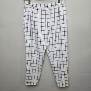 ASOS Design White Black Grid‎ Plaid Checkered Pants Trousers US 12